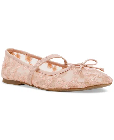 Dv Dolce Vita Women's Maleeya Bow Mary Jane Ballet Flats In Nude Lace Mesh