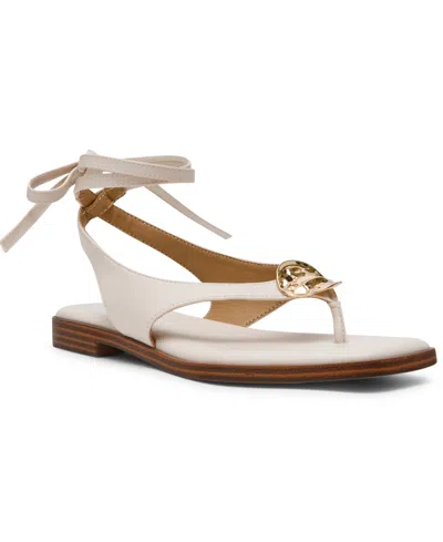 Dv Dolce Vita Women's Markly Lace-up Embellished Flat Sandals In White