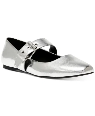 Dv Dolce Vita Women's Mellie Buckle Strap Mary Jane Flats In Silver