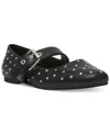Dv Dolce Vita Women's Mellie Buckle Strap Studded Mary Jane Flats In Black Metal Stud