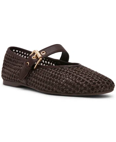 Dv Dolce Vita Women's Mulaney Mesh Buckle Mary Jane Flats In Brown