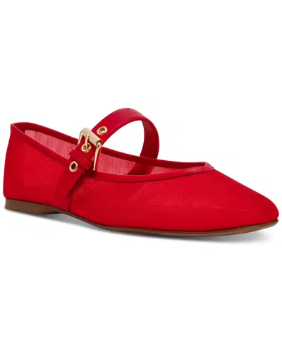 Dv Dolce Vita Women's Mulaney Mesh Buckle Mary Jane Flats In Red