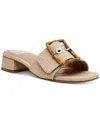 Dv Dolce Vita Women's Niece Raffia Block-heel Buckle Slide Sandals In Raffia