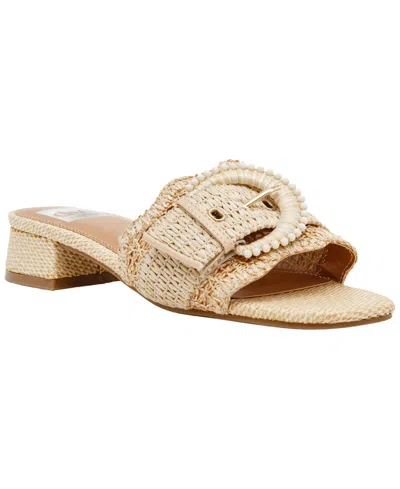 Dv Dolce Vita Women's Nillz Buckle Slide Low Block Heel Dress Sandals In Brown