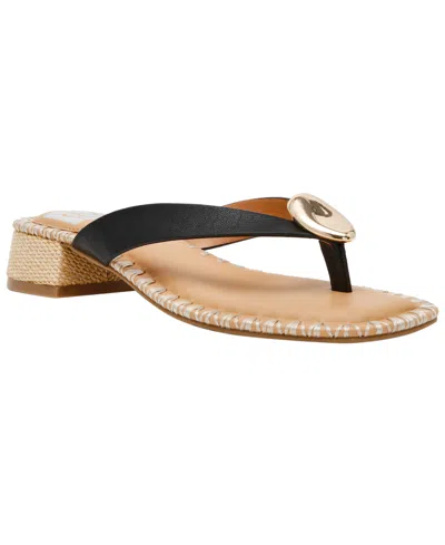 Dv Dolce Vita Women's Nuala Whipstitch Embellished Thong Slip-on Dress Sandals In Black