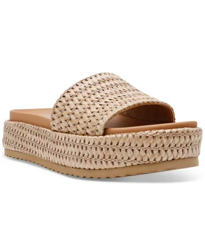 Dv Dolce Vita Women's Scottie Raffia Flatform Sandals In Cafe Raffia