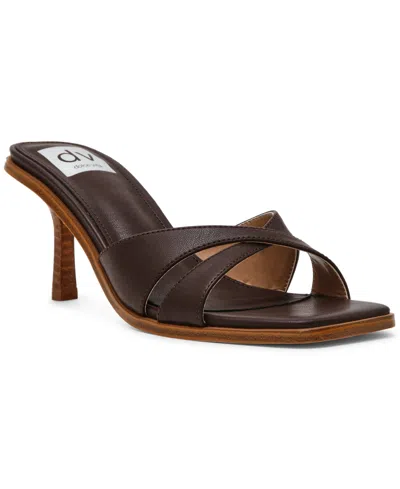 Dv Dolce Vita Women's Seless Criss-cross Wood Heel Dress Sandals In Brown