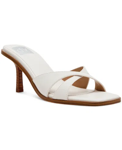 Dv Dolce Vita Women's Seless Criss-cross Wood Heel Dress Sandals In White