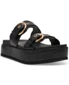 Dv Dolce Vita Women's Serpent Double Band Footbed Sandals In Black Smooth