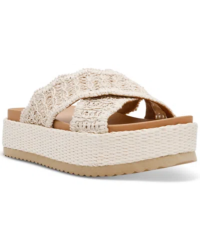 Dv Dolce Vita Women's Sivan Crisscross Platform Sandals In Ivory Raffia