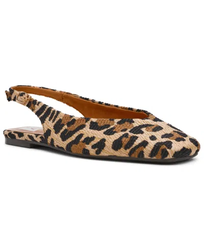 Dv Dolce Vita Women's Square-toe Slingback Flats In Animal Print