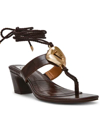 Dv Dolce Vita Women's Stanza Embellished Lace-up Leg-wrap Dress Sandals In Brown