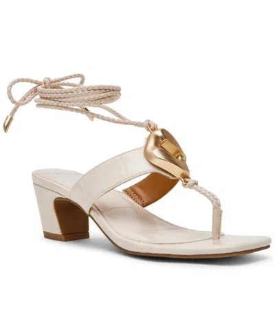 Dv Dolce Vita Women's Stanza Embellished Lace-up Leg-wrap Dress Sandals In White