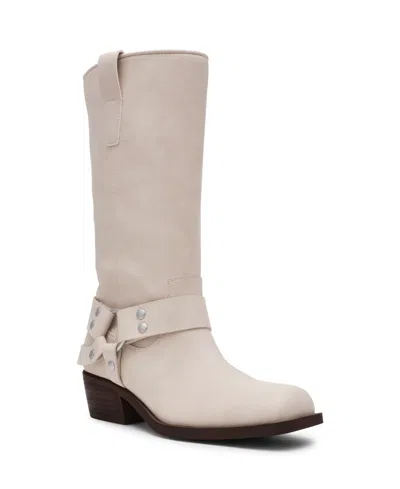 Dv Dolce Vita Women's Tanzy Tall Harness Moto Boots In White