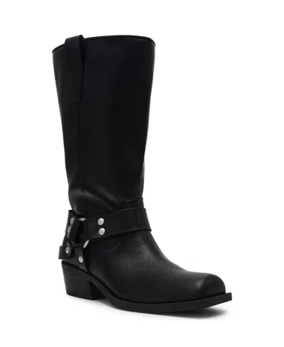 Dv Dolce Vita Women's Tanzy Wide Calf Tall Harness Moto Boots In Black