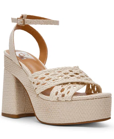 Dv Dolce Vita Women's Whisora Crossband Raffia Woven Platform Dress Sandals In Multi