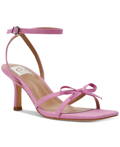 Dv Dolce Vita Women's Zidane Ankle-strap Bow Dress Sandals In Pink Linen