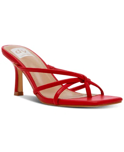 Dv Dolce Vita Women's Zini Strappy Kitten Heel Dress Sandals In Red