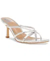 Dv Dolce Vita Women's Zini Strappy Kitten Heel Dress Sandals In Silver Embossed Croco