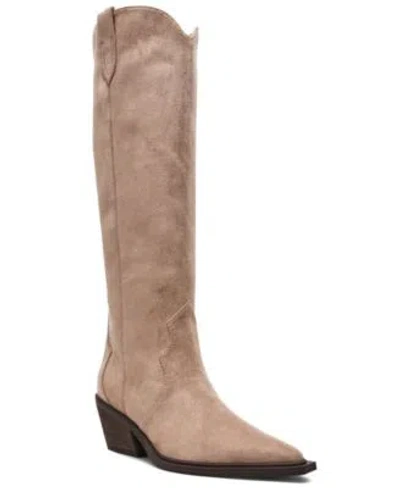 Dv Dolce Vita Womens Greva Tall Pull On Cowboy Western Boots Regular Wide Calf In Chocolate
