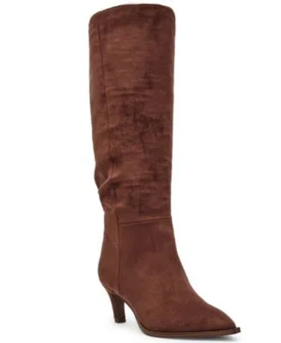 Dv Dolce Vita Womens Heksly Tall Slouchy Heeled Dress Boots Regular Wide Calf In Chestnut