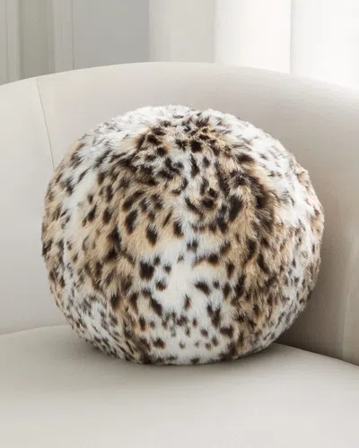 D.v. Kap Home Cheetah Faux Fur Ball Pillow In Ocelot