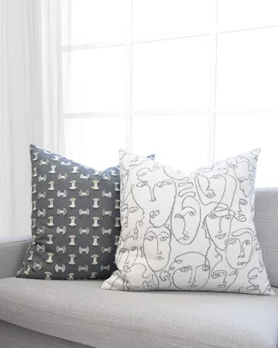 D.v. Kap Home Frayed - Gunmetal 24x24" Pillow In Multi