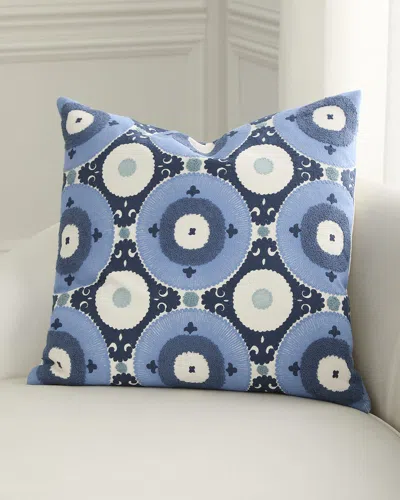 D.v. Kap Home Kasbah Embroidered Decorative Pillow, 24" Square In Azure
