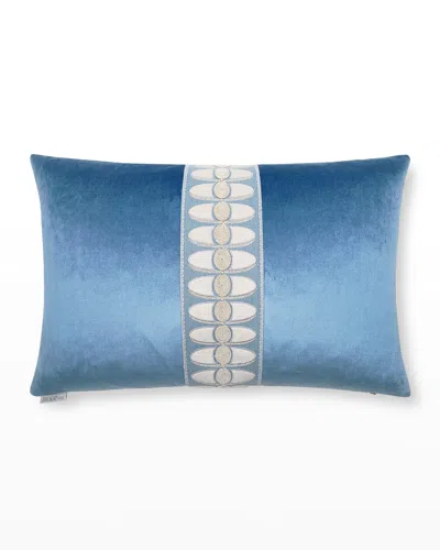 D.v. Kap Home Mati Velvet Lumbar Pillow, 14" X 24" In Blue