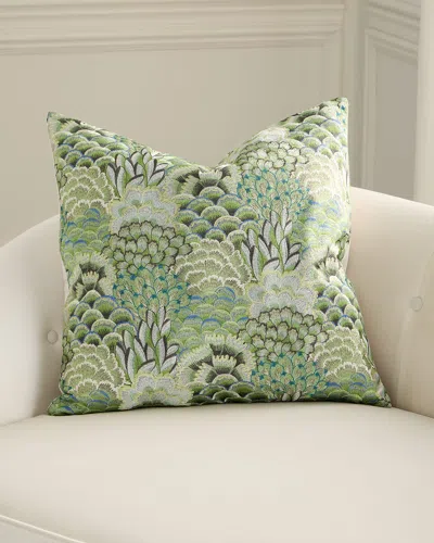 D.v. Kap Home Milla Embroidered Pillow, 24" Square In Green