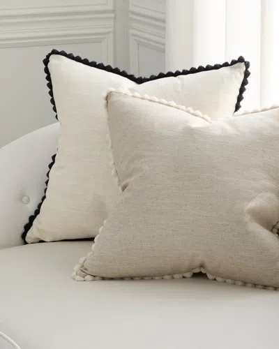 D.v. Kap Home Pom Chic Decorative Pillow, 24" Square In Ivory