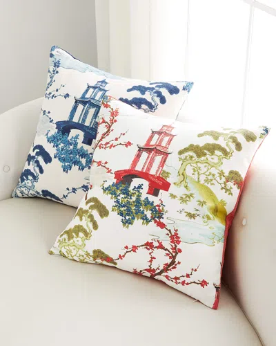 D.v. Kap Home Sakura Decorative Feather/down Pillow - 24" In Blue