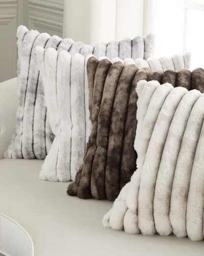 D.v. Kap Home Summit Faux Fur Decorative Pillow, 24" Square In Neutral