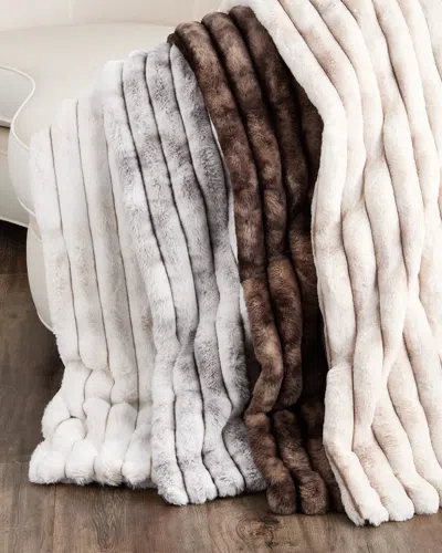 D.v. Kap Home Summit Faux Fur Throw, 55" X 72" In Grey