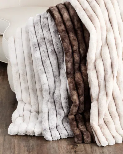 D.v. Kap Home Summit Faux Fur Throw, 55" X 72" In Mocha