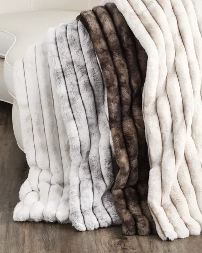 D.v. Kap Home Summit Faux Fur Throw, 55" X 72" In Neutral