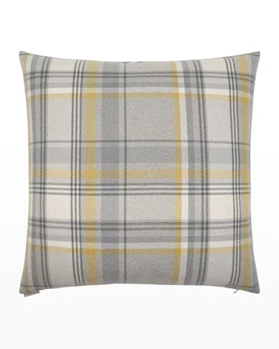 D.v. Kap Home Tartan Decorative Feather/down Pillow - 24" In Gray