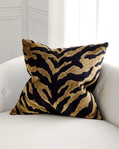 D.v. Kap Home Zoolander Tiger-print Decorative Pillow, 24" Square In Brown