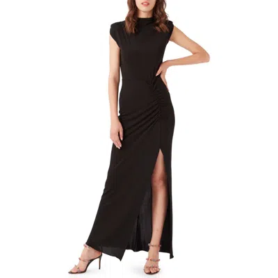 Dvf Apollo Side Slit Maxi Dress In Black