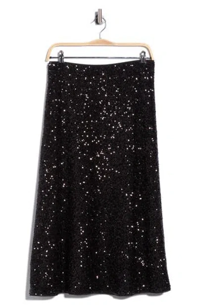 Dvf Araminta Sequin Midi Skirt In Black