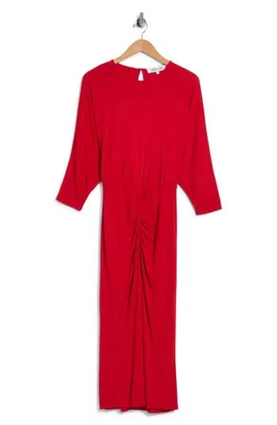 Dvf Chrisey Ruched Maxi Dress In Red