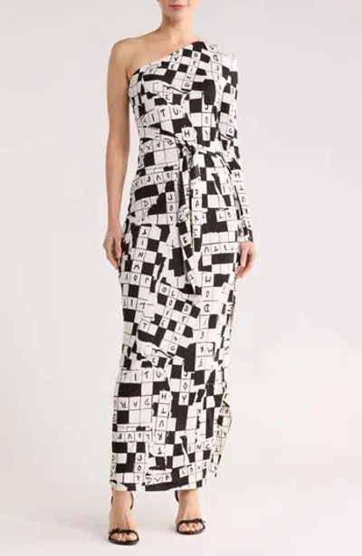 Dvf Coco One-shoulder Long Sleeve Silk Dress