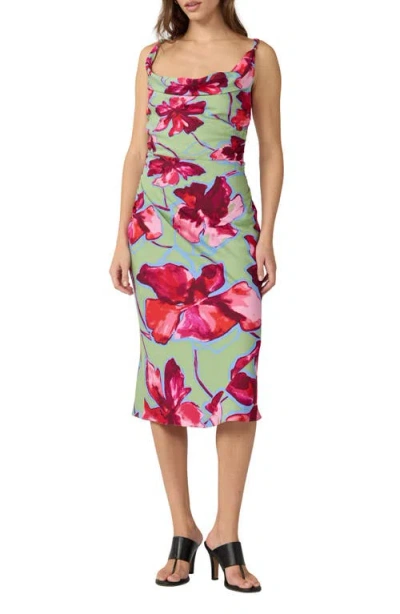 Dvf Delaney Floral Cowl Neck Midi Dress In Multi