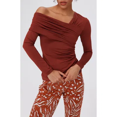 Dvf Dolores Ruched One-shoulder Top In Multi