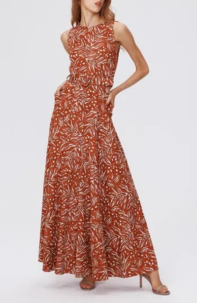 Dvf Elliot Belted Cotton & Linen Maxi Dress
