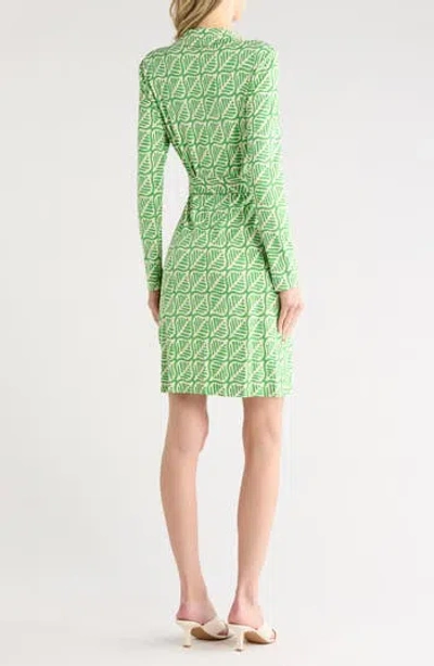 Dvf Jeanne Long Sleeve Wrap Dress In Multi