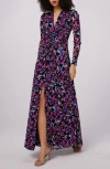 DVF DVF KASSIA FLORAL TWIST LONG SLEEVE MAXI DRESS