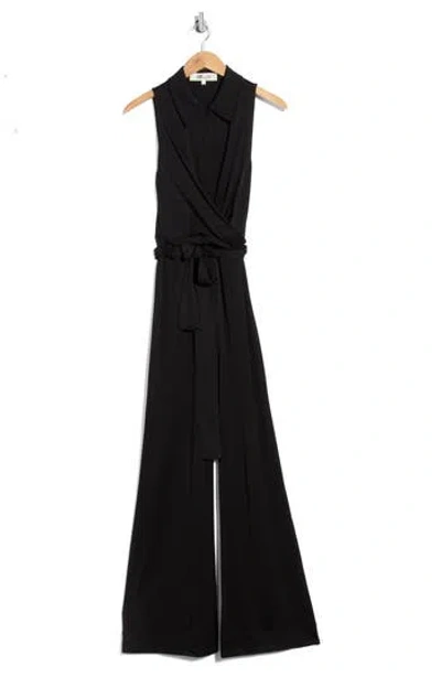 Dvf Kellie Sleeveless Wide Leg Jumpsuit In Black