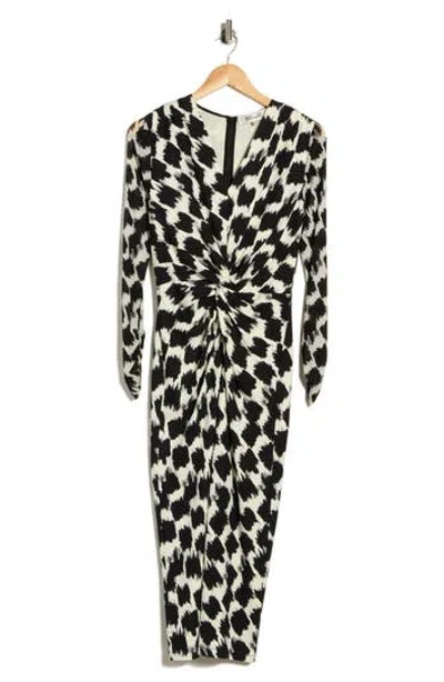 Dvf Libra Long Sleeve Dress In Brush Tooth
