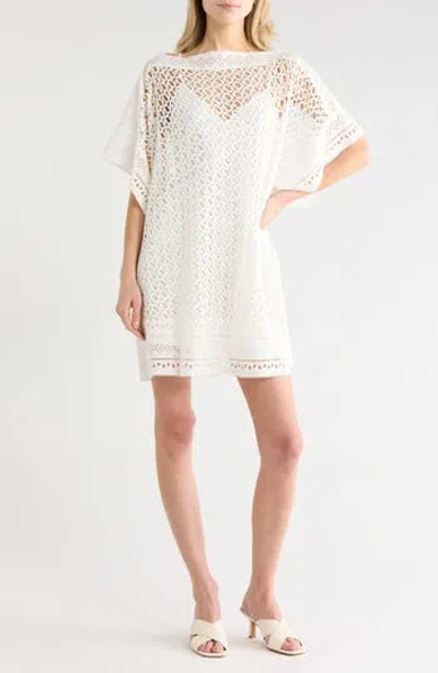Dvf Lilia Openwork Knit Dress In White